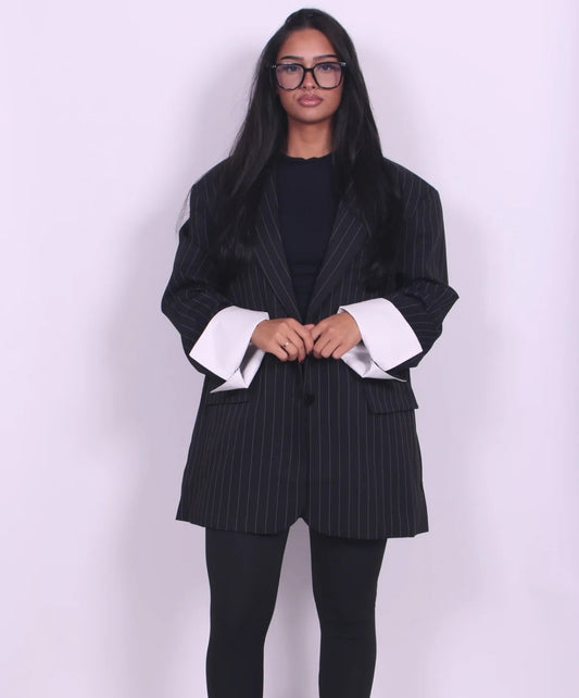 Blazer à rayures tissées